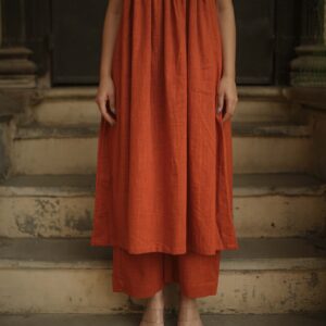 BURNT ORANGE KURTA SET - Image 5
