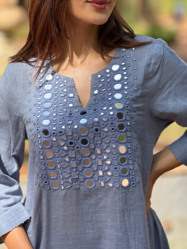 Dusty blue kurta set(1)