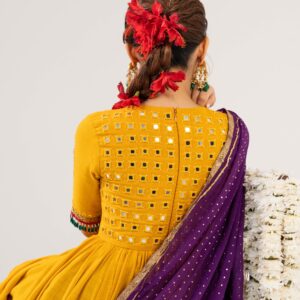 AARVI MUSTARD ANARKALI SET - Image 3